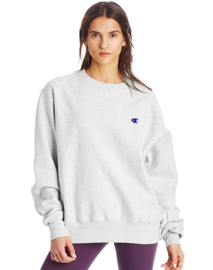 Champion Dame Sweatshirt Grå - Reverse Weave Boyfriend Crew - Danmark KVB-371265